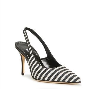 MANOLO BLAHNIK ALLURAFIA NAUTICAL STRIPE SLINGBACK PUMP